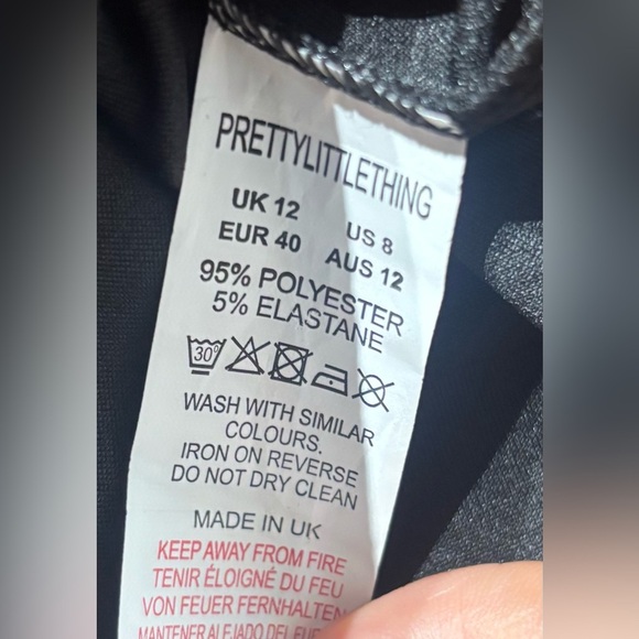 NWT PrettyLittleThing Black Bardot Bodycon Mini Dress Size 8 - Picture 7 of 8